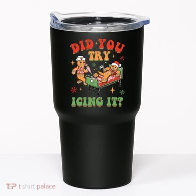 Retro Icu Nurse Christmas Gingerbread Did You Try Icing It Tumbler