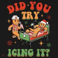 Retro Icu Nurse Christmas Gingerbread Did You Try Icing It Mousepad thumb 1