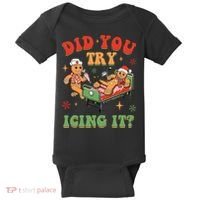 Retro Icu Nurse Christmas Gingerbread Did You Try Icing It Baby Bodysuit thumb 0