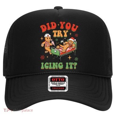 Retro Icu Nurse Christmas Gingerbread Did You Try Icing It Hat