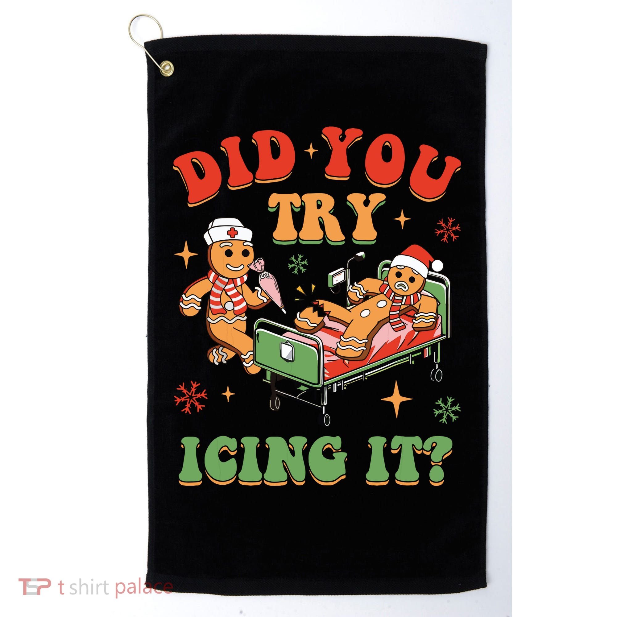 Retro Icu Nurse Christmas Gingerbread Did You Try Icing It Golf Towel