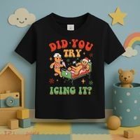 Retro Icu Nurse Christmas Gingerbread Did You Try Icing It Toddler T-Shirt thumb 3