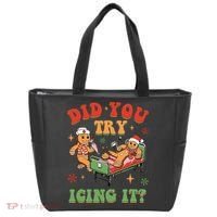 Retro Icu Nurse Christmas Gingerbread Did You Try Icing It Tote Bag thumb 0