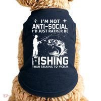 Really! I'm Not AntiSocial, I'd Just Rather Be Fishing Doggie Tank thumb 0