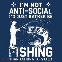 Really! I'm Not AntiSocial, I'd Just Rather Be Fishing Women's Hoodie thumb 2