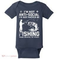 Really! I'm Not AntiSocial, I'd Just Rather Be Fishing Baby Bodysuit thumb 0