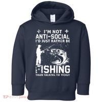 Really! I'm Not AntiSocial, I'd Just Rather Be Fishing Toddler Hoodie thumb 0