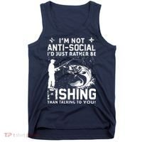 Really! I'm Not AntiSocial, I'd Just Rather Be Fishing Tank Top thumb 0