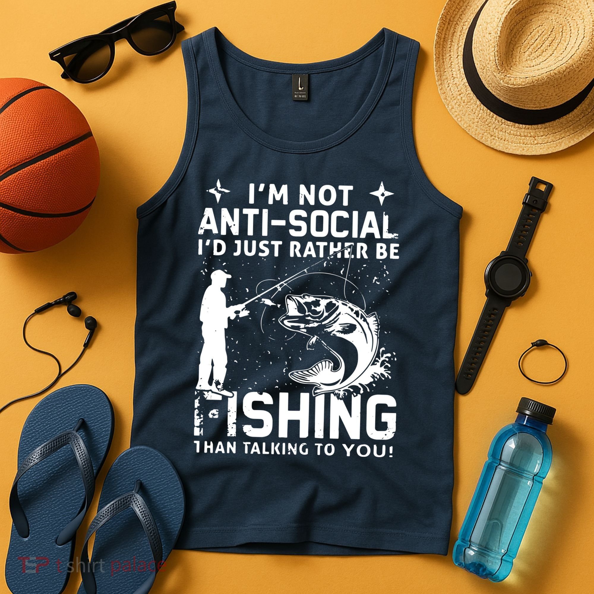 Really! I'm Not AntiSocial, I'd Just Rather Be Fishing Tank Top