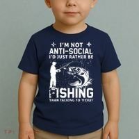 Really! I'm Not AntiSocial, I'd Just Rather Be Fishing Toddler T-Shirt thumb 2