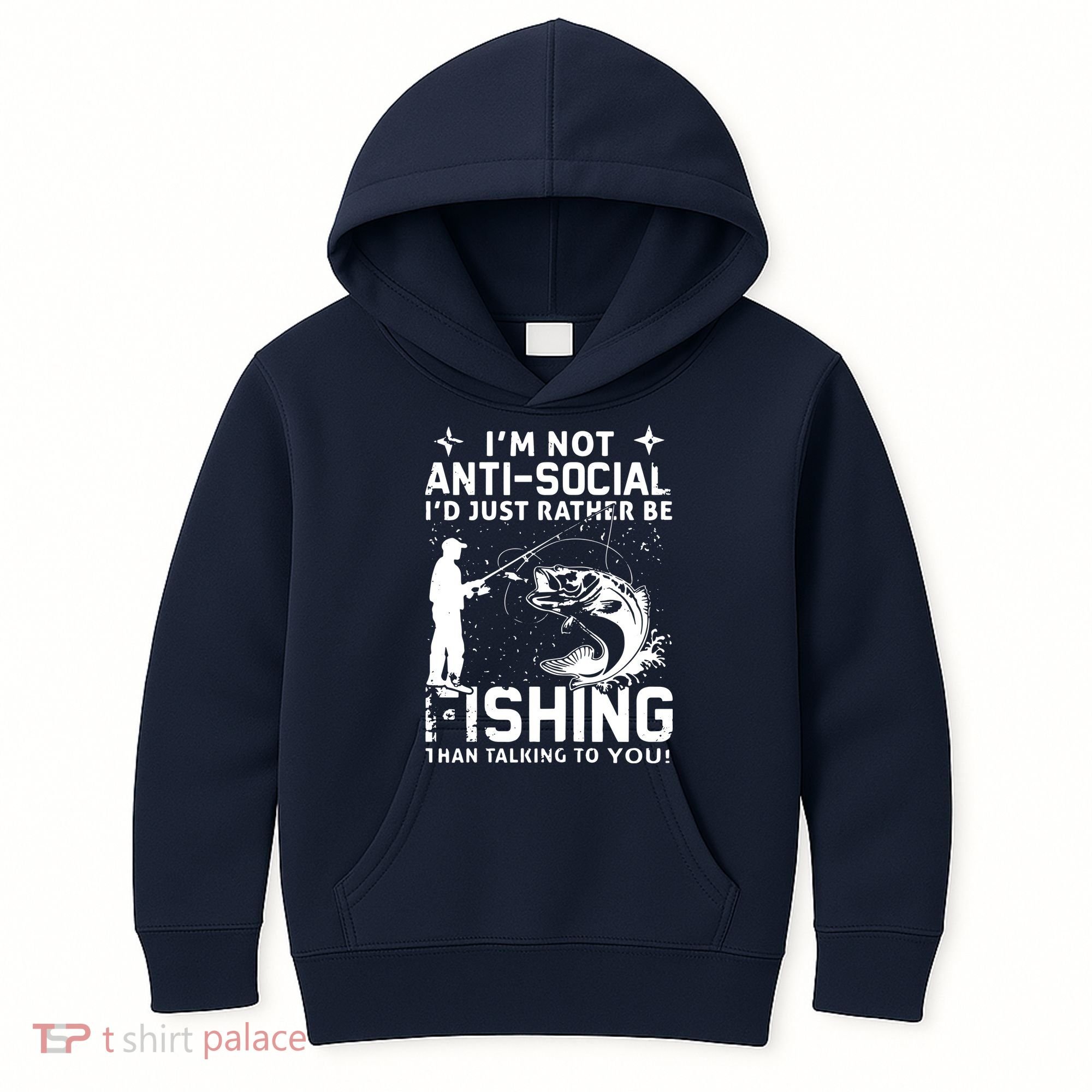 Really! I'm Not AntiSocial, I'd Just Rather Be Fishing Kids Hoodie