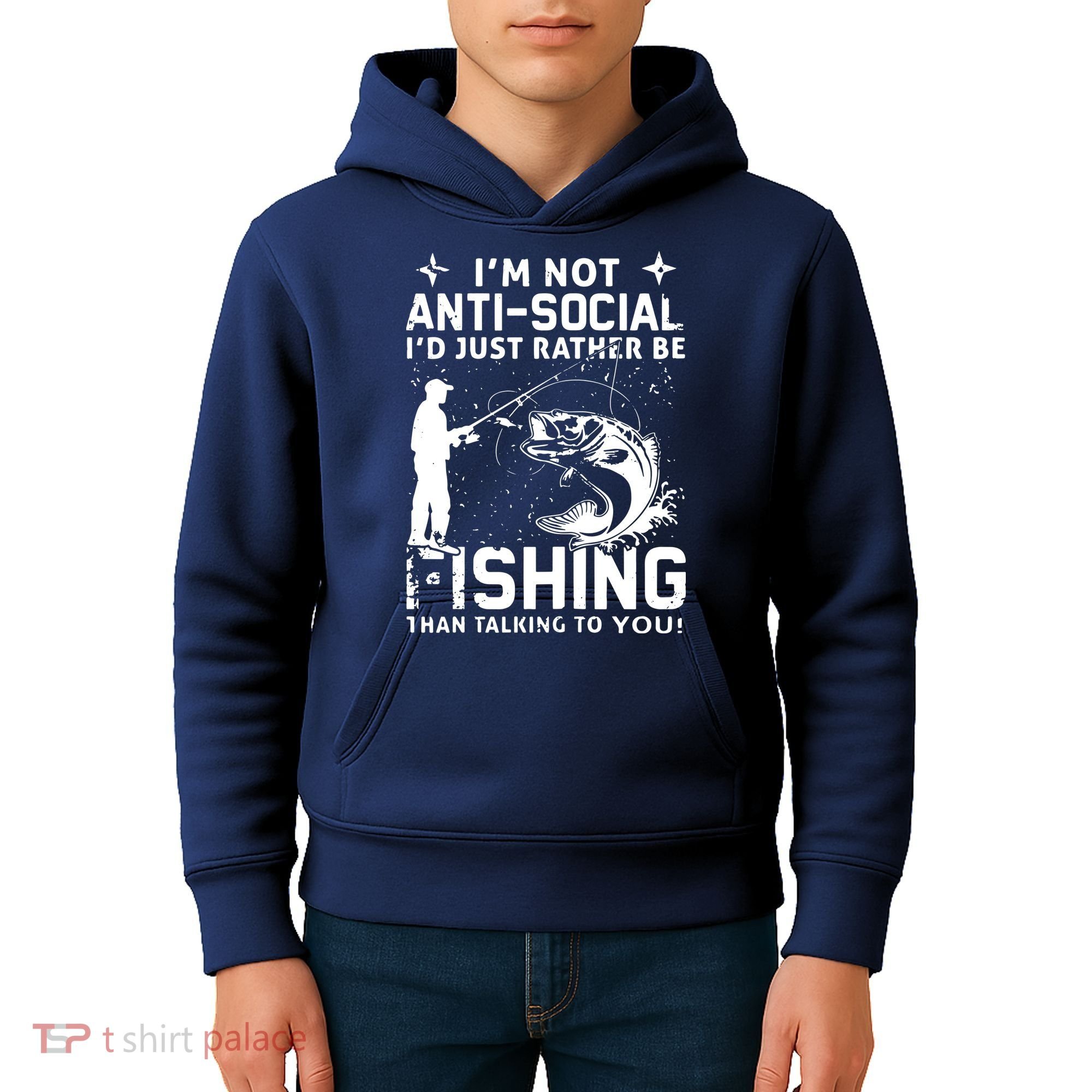 Really! I'm Not AntiSocial, I'd Just Rather Be Fishing Kids Hoodie