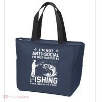 Really! I'm Not AntiSocial, I'd Just Rather Be Fishing Tote Bag thumb 3