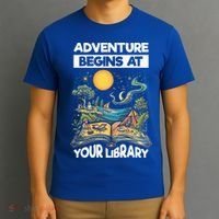 Reading Is Out There Adventure Begins At Your Library T-Shirt thumb 3