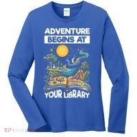 Reading Is Out There Adventure Begins At Your Library Women's Long Sleeve Shirt thumb 0