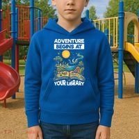 Reading Is Out There Adventure Begins At Your Library Kids Hoodie thumb 2