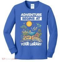 Reading Is Out There Adventure Begins At Your Library Kids Long Sleeve Shirt thumb 0