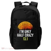 Retro Im Only Half Crazy 13.1 Half Marathon Funny Running Backpack thumb 0