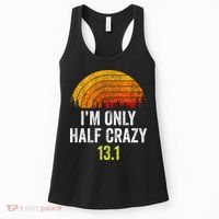 Retro Im Only Half Crazy 13.1 Half Marathon Funny Running Women's Tank Top thumb 0