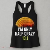 Retro Im Only Half Crazy 13.1 Half Marathon Funny Running Women's Tank Top thumb 3