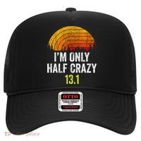 Retro Im Only Half Crazy 13.1 Half Marathon Funny Running Hat thumb 0