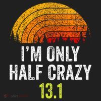 Retro Im Only Half Crazy 13.1 Half Marathon Funny Running Hat thumb 2