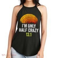 Retro Im Only Half Crazy 13.1 Half Marathon Funny Running Women's Perfect Tri Rocker Tank thumb 2