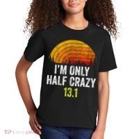 Retro Im Only Half Crazy 13.1 Half Marathon Funny Running Kids T-Shirt thumb 2