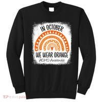 Rainbow In October We Wear Orange ADHD Awareness Ribbon Sweatshirt thumb 0