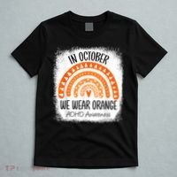 Rainbow In October We Wear Orange ADHD Awareness Ribbon T-Shirt thumb 5