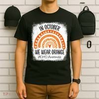 Rainbow In October We Wear Orange ADHD Awareness Ribbon T-Shirt thumb 6
