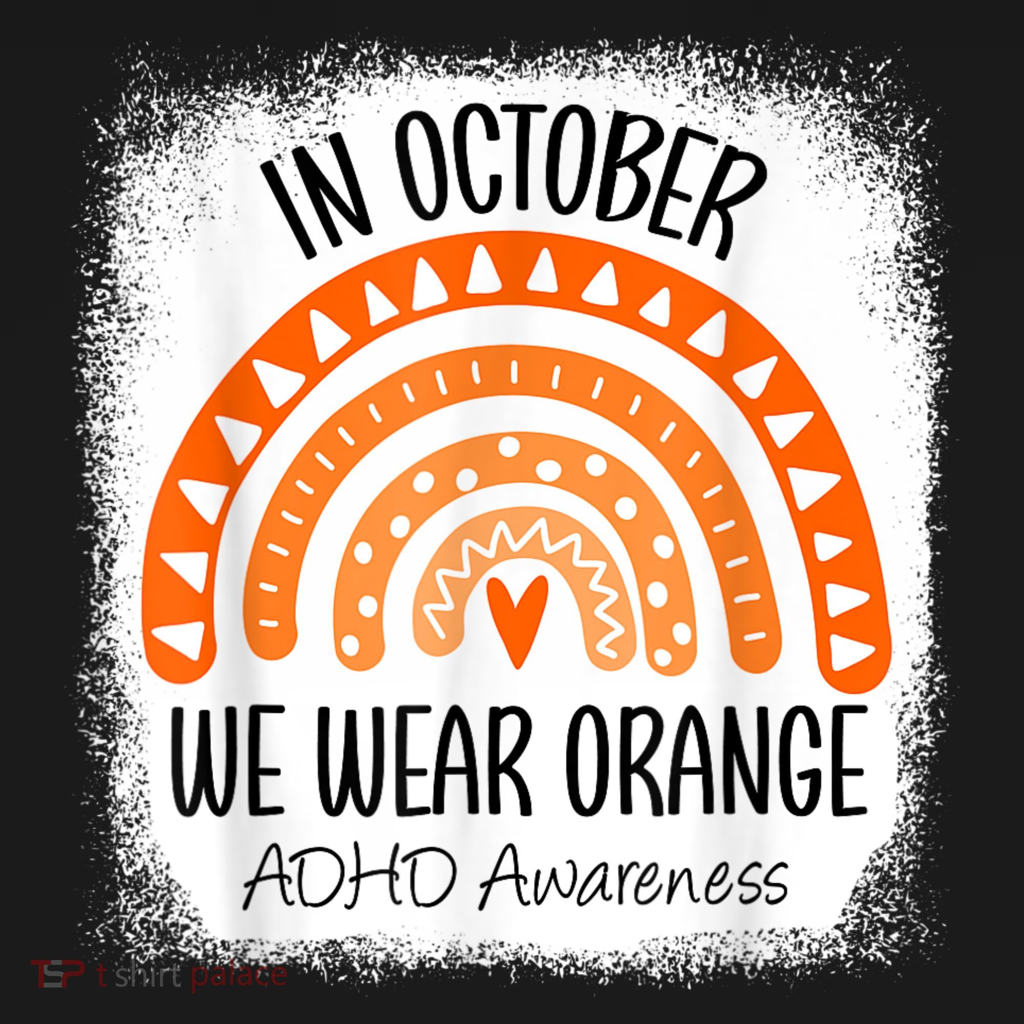 Rainbow In October We Wear Orange ADHD Awareness Ribbon Women's Hoodie