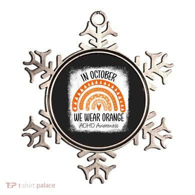 Rainbow In October We Wear Orange ADHD Awareness Ribbon Ornament