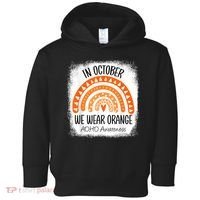 Rainbow In October We Wear Orange ADHD Awareness Ribbon Toddler Hoodie thumb 0
