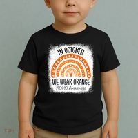 Rainbow In October We Wear Orange ADHD Awareness Ribbon Toddler T-Shirt thumb 2