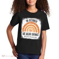 Rainbow In October We Wear Orange ADHD Awareness Ribbon Kids T-Shirt thumb 2