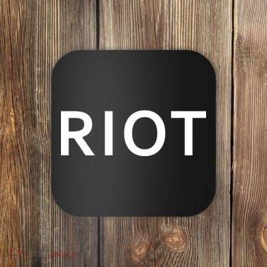 RIOT Funny Vintage Classic Logo Coaster