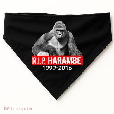 RIP Harambe Gorilla Cincinnati Zoo USA-Made Doggie Bandana