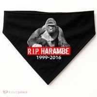 RIP Harambe Gorilla Cincinnati Zoo USA-Made Doggie Bandana thumb 0