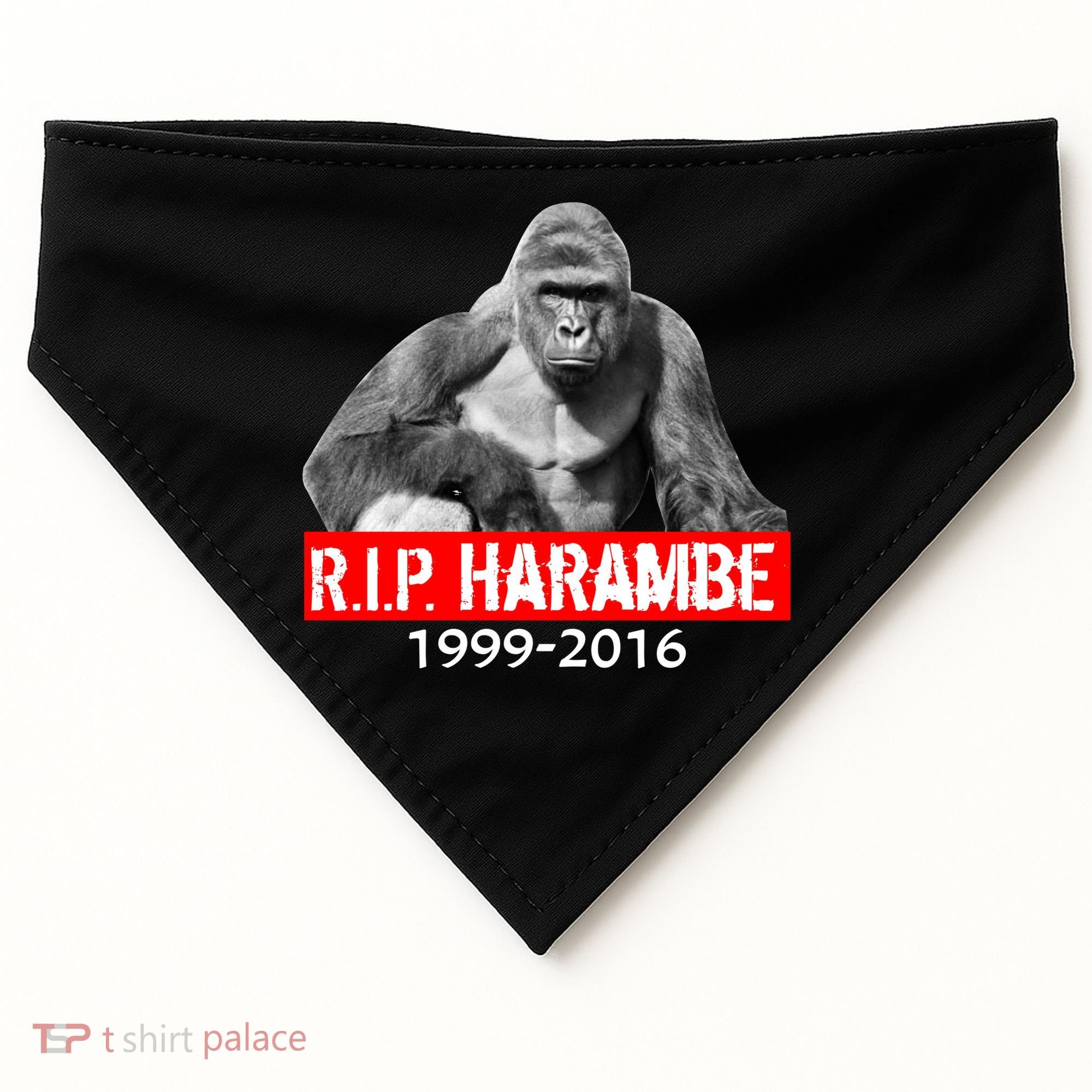 RIP Harambe Gorilla Cincinnati Zoo USA-Made Doggie Bandana