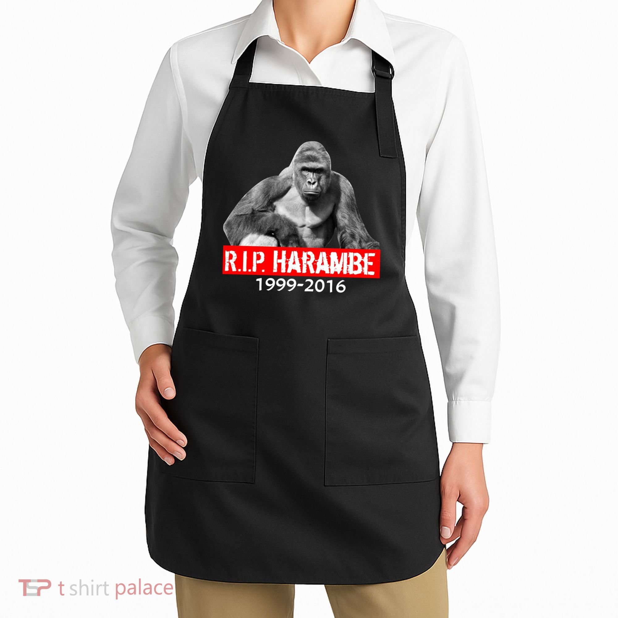 RIP Harambe Gorilla Cincinnati Zoo Apron