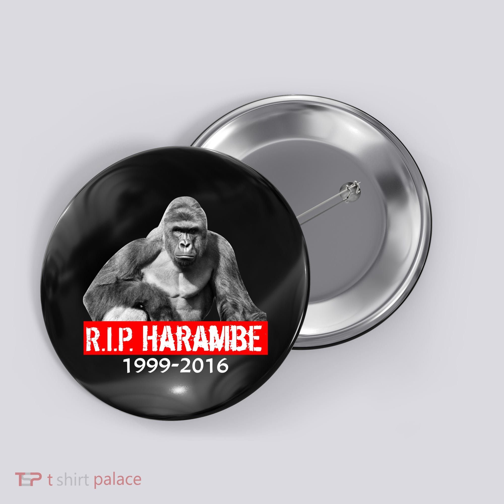 RIP Harambe Gorilla Cincinnati Zoo Button