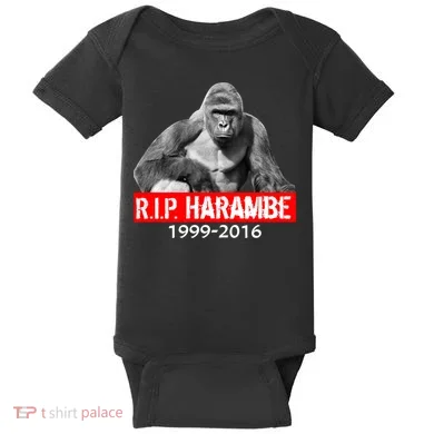 RIP Harambe Gorilla Cincinnati Zoo Baby Bodysuit