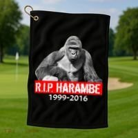 RIP Harambe Gorilla Cincinnati Zoo Golf Towel thumb 1