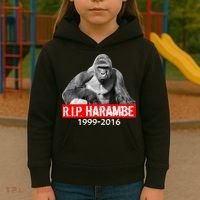 RIP Harambe Gorilla Cincinnati Zoo Kids Hoodie thumb 3
