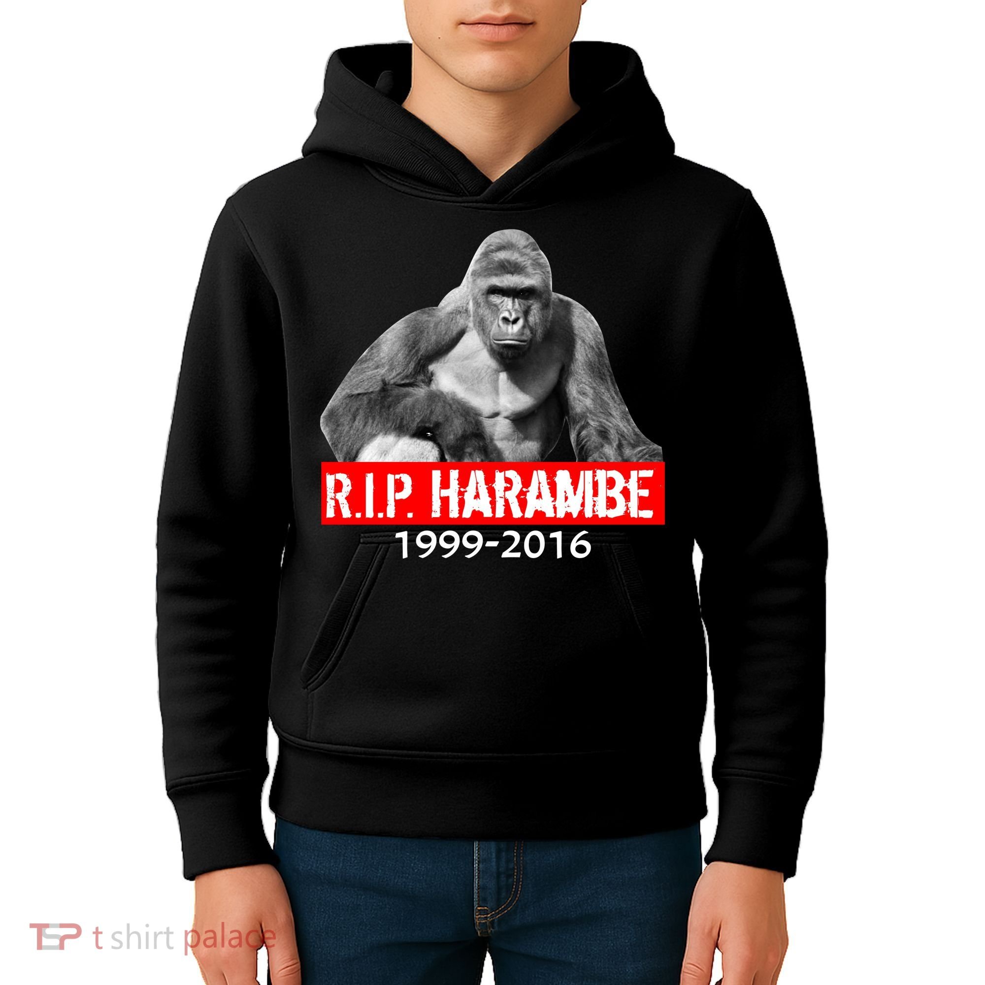 RIP Harambe Gorilla Cincinnati Zoo Kids Hoodie