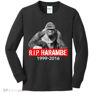 RIP Harambe Gorilla Cincinnati Zoo Kids Long Sleeve Shirt
