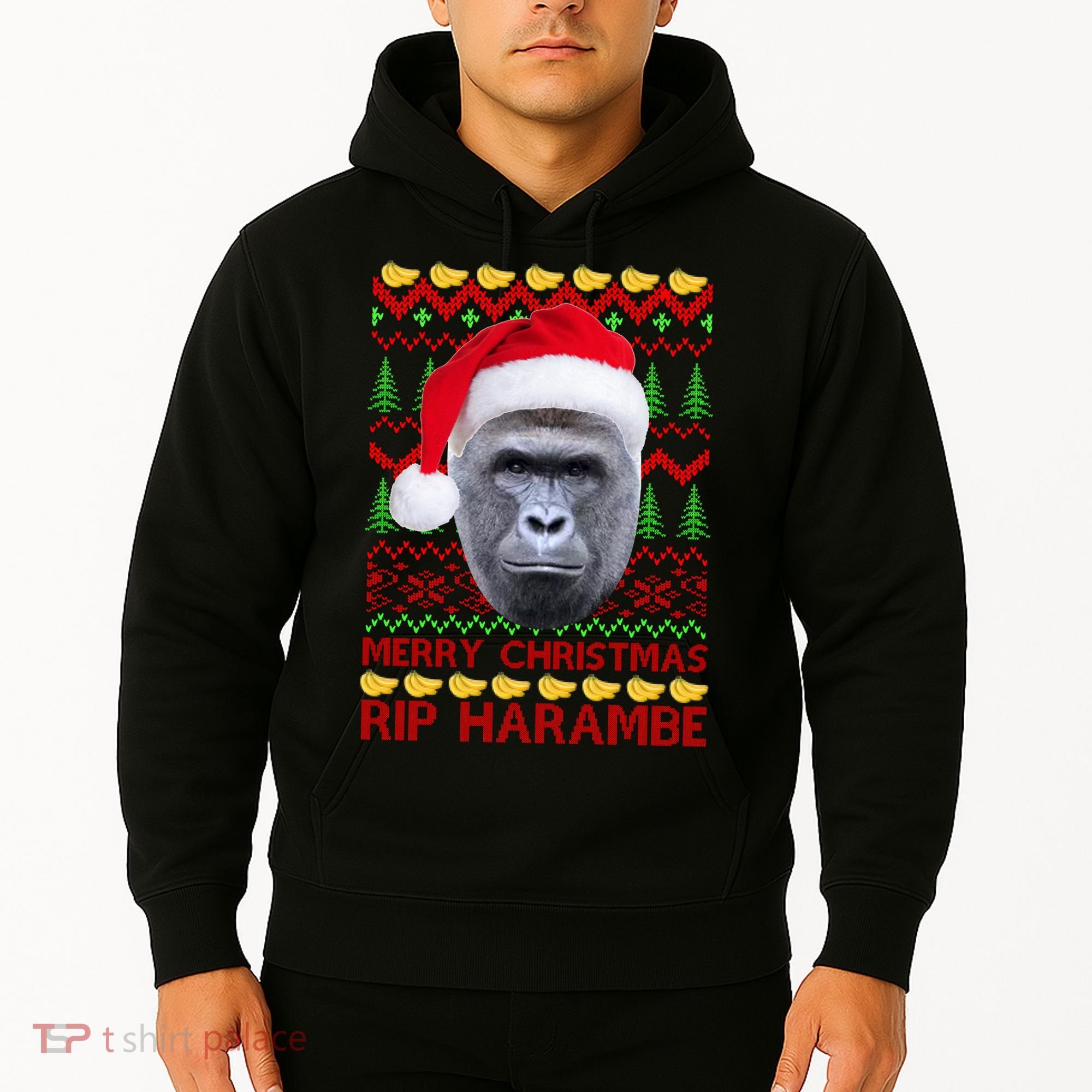 RIP Harambe Merry Ugly Christmas Sweater Hoodie