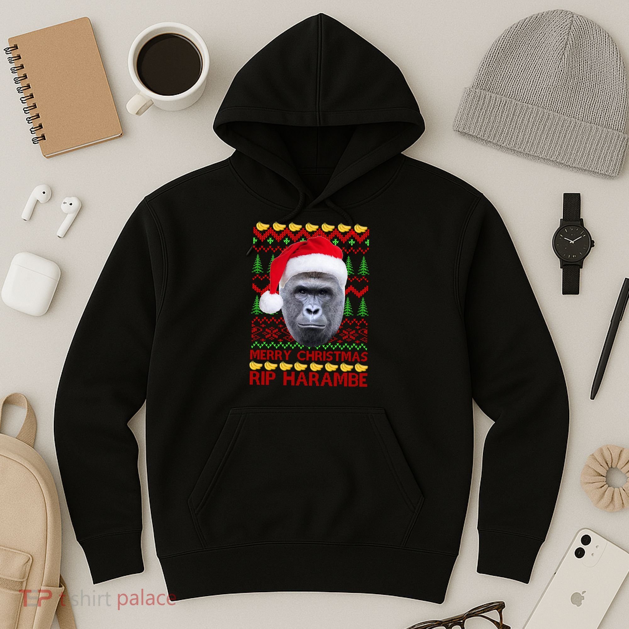 RIP Harambe Merry Ugly Christmas Sweater Hoodie