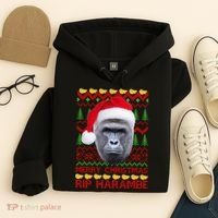 RIP Harambe Merry Ugly Christmas Sweater Hoodie thumb 4